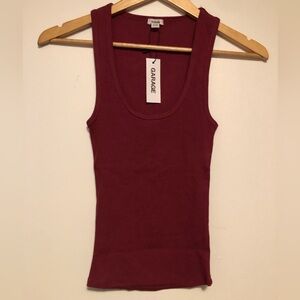 NWT Garage Women's Burgundy Ribbed Tank